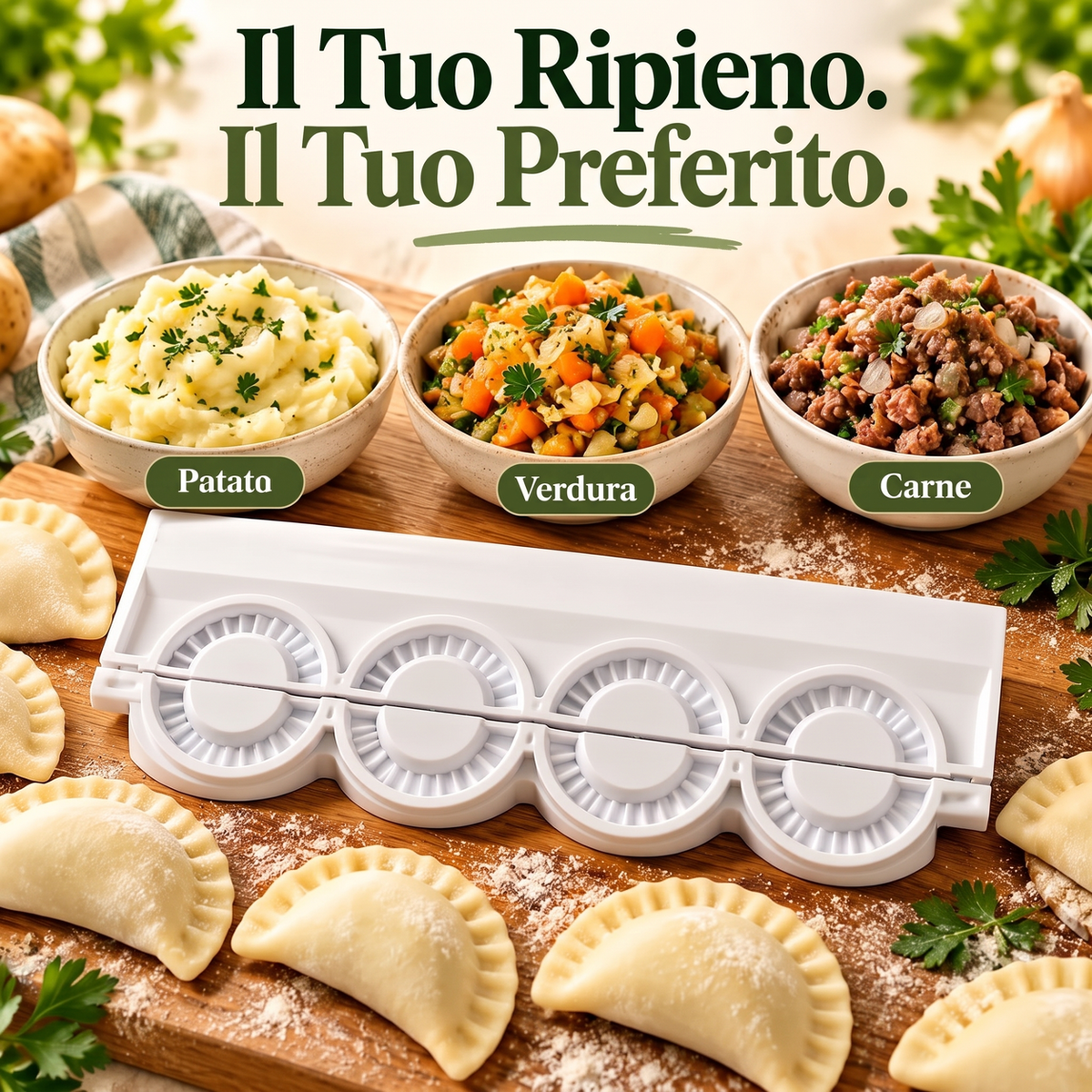 🥟✨ Stampo pressa per ravioli e pierogi – Dì Addio ai bordi irregolari e al ripieno che esce! 🚫 Facile da usare, sigillatura ermetica, adatto anche per gyoza e potstickers, lavabile in lavastoviglie 🧺