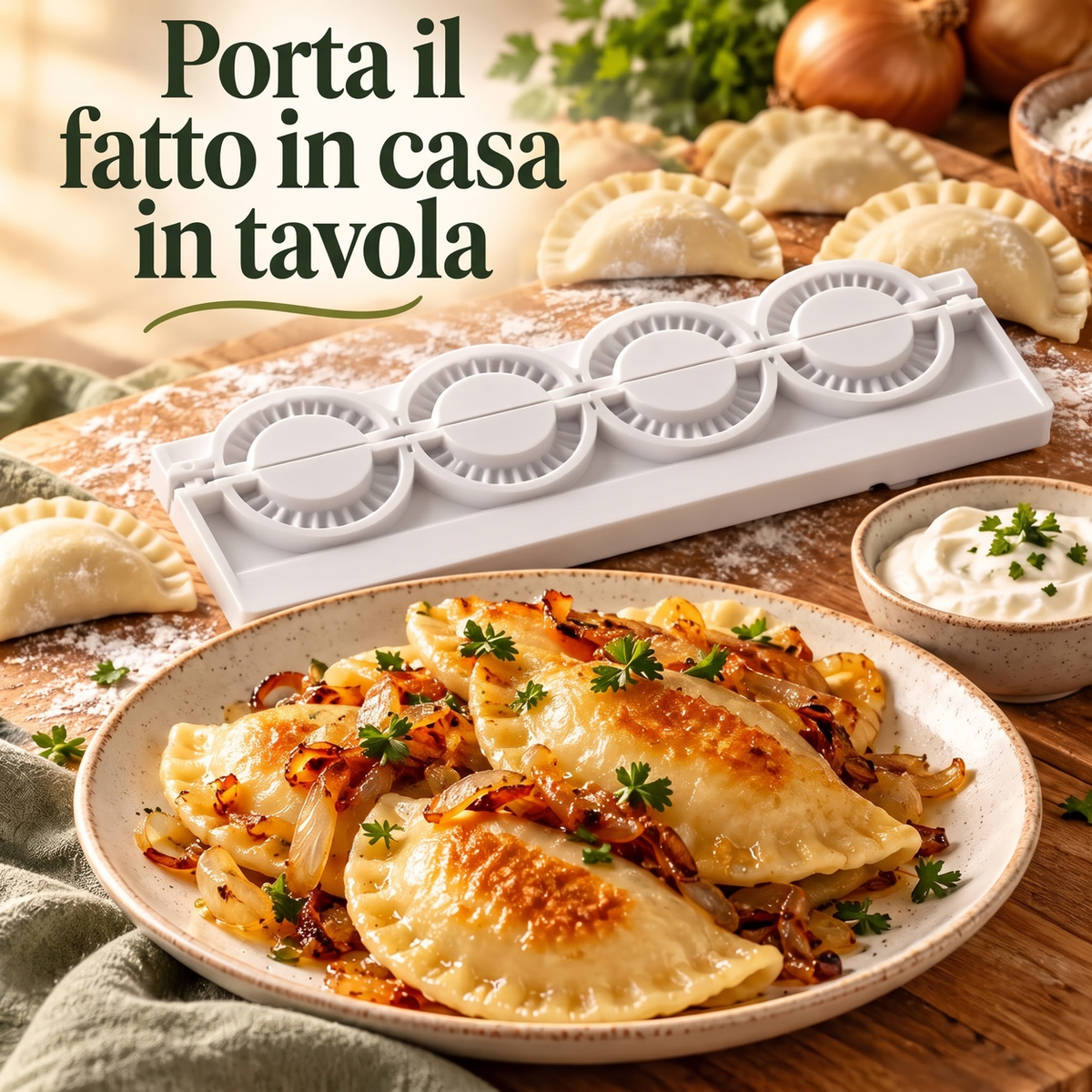 🥟✨ Stampo pressa per ravioli e pierogi – Dì Addio ai bordi irregolari e al ripieno che esce! 🚫 Facile da usare, sigillatura ermetica, adatto anche per gyoza e potstickers, lavabile in lavastoviglie 🧺