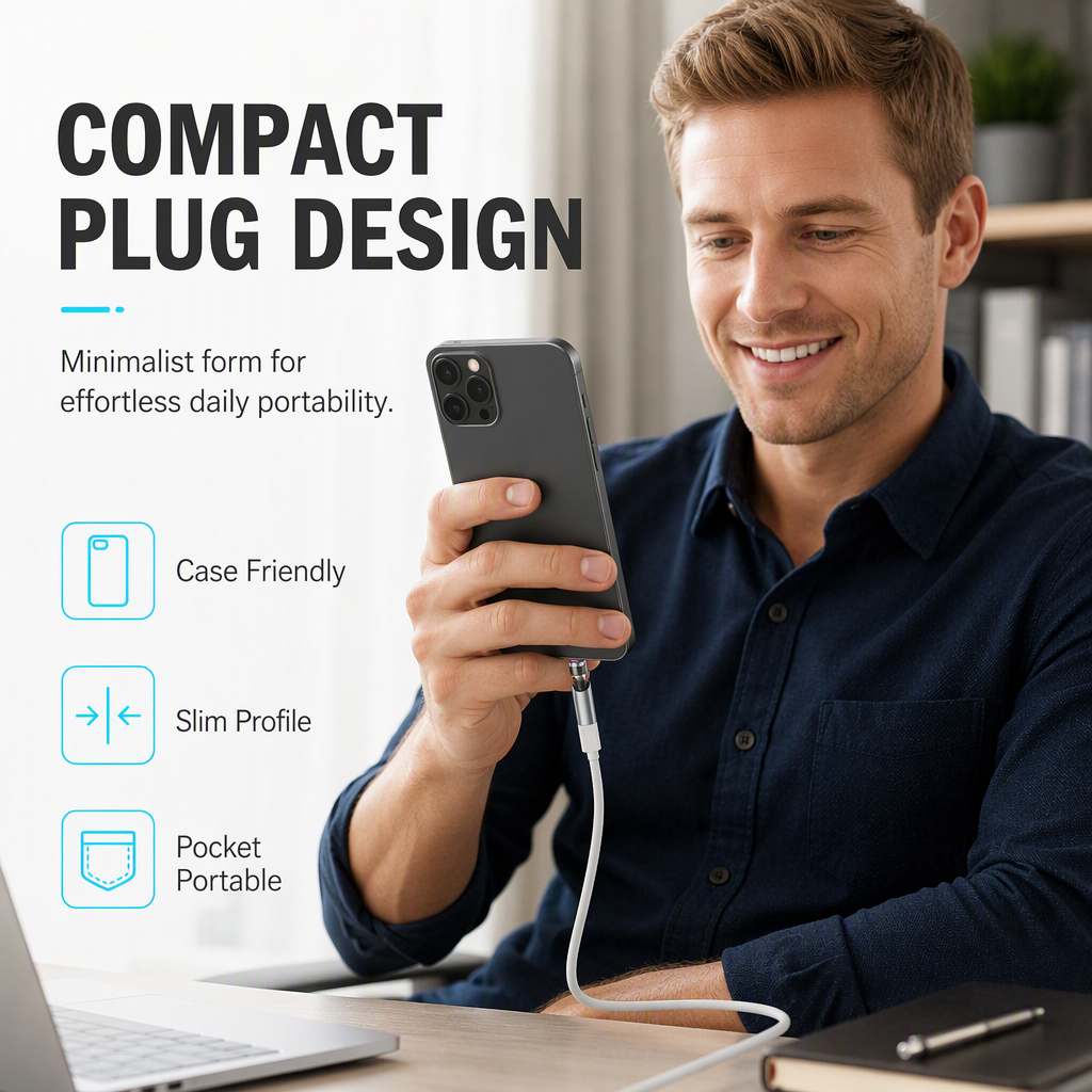 🔌✨ Adattatore di ricarica magnetico girevole 540° – Dì Addio ai Connettori Usati e ai Cavoli Scomodi! 🚫 Aggancio Automatico, Ideale per Giocare e Ricaricare Velocemente 📱