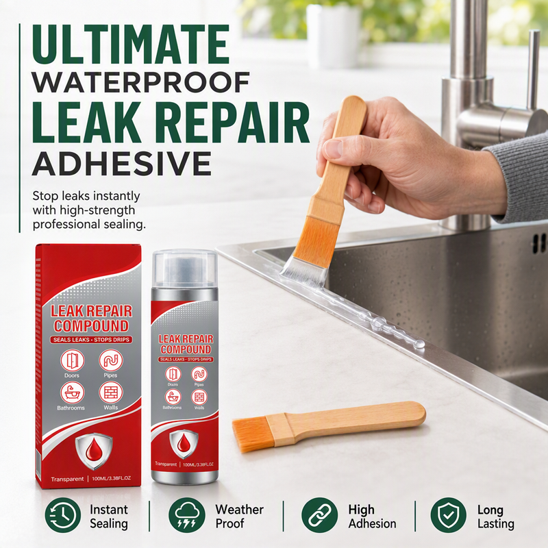💧✨ Composto sigillante impermeabile per riparare perdite – Dì Addio a crepe e infiltrazioni d'acqua! 🚫 Solidificazione rapida, resistente ai raggi UV, si applica anche su superfici verticali 🧰
