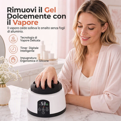 💅✨ Rimuovi smalto gel per unghie al vapore – Dì Addio alla raschiatura aggressiva che danneggia le unghie! 🚫 Azione delicata, pannello touch, sicuro per le unghie naturali 🧴