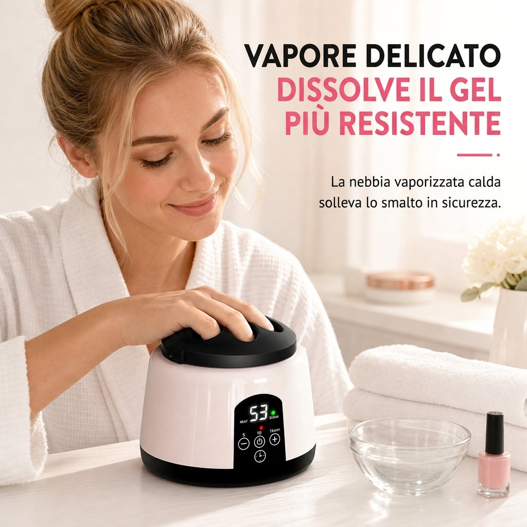 💅✨ Rimuovi smalto gel per unghie al vapore – Dì Addio alla raschiatura aggressiva che danneggia le unghie! 🚫 Azione delicata, pannello touch, sicuro per le unghie naturali 🧴