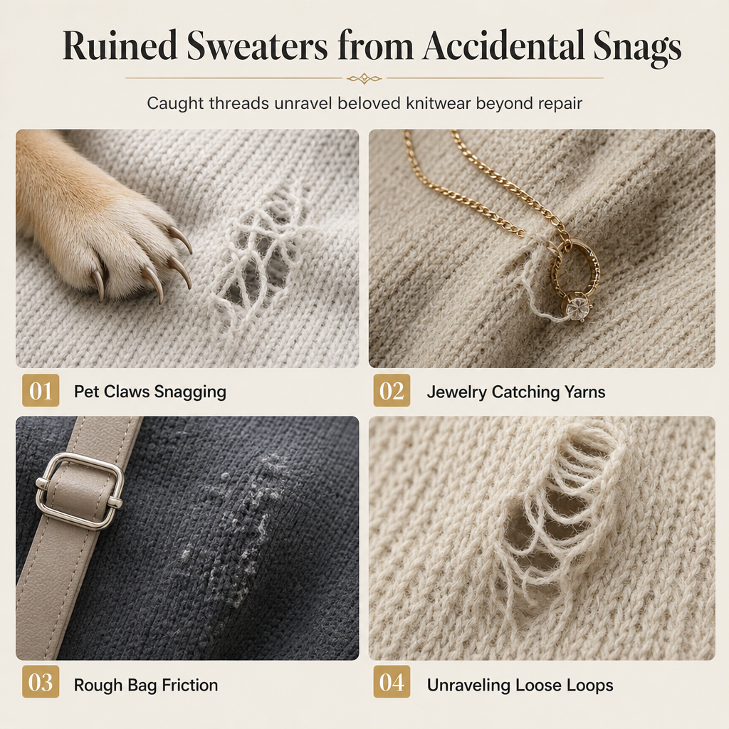 🧵✨ Ago riparatore per maglioni e capi a maglia – Dì Addio ai brutti anelli tirati sui maglioni! 🚫 Acciaio al carbonio, nasconde le maglie allentate in pochi passaggi 🧶