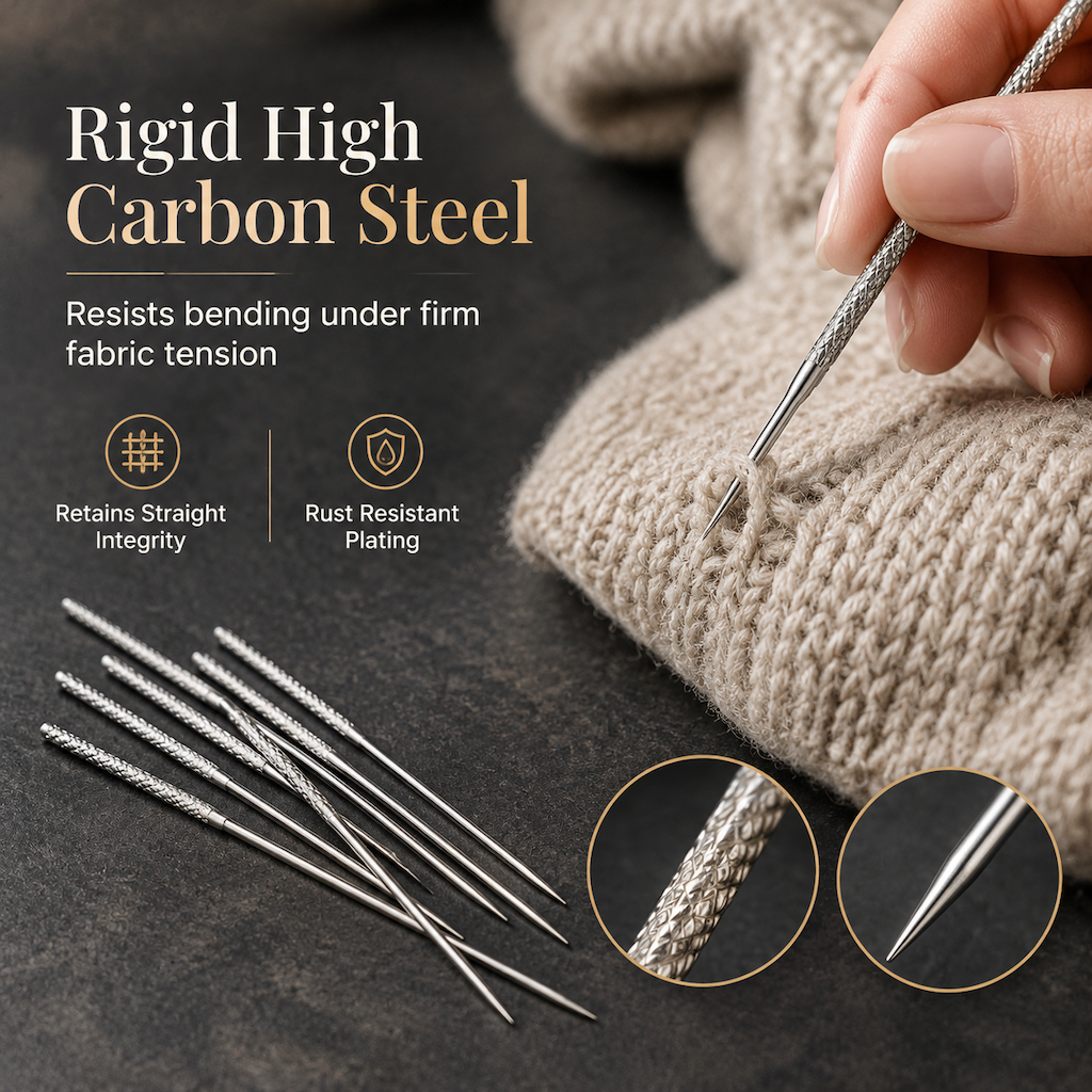 🧵✨ Ago riparatore per maglioni e capi a maglia – Dì Addio ai brutti anelli tirati sui maglioni! 🚫 Acciaio al carbonio, nasconde le maglie allentate in pochi passaggi 🧶