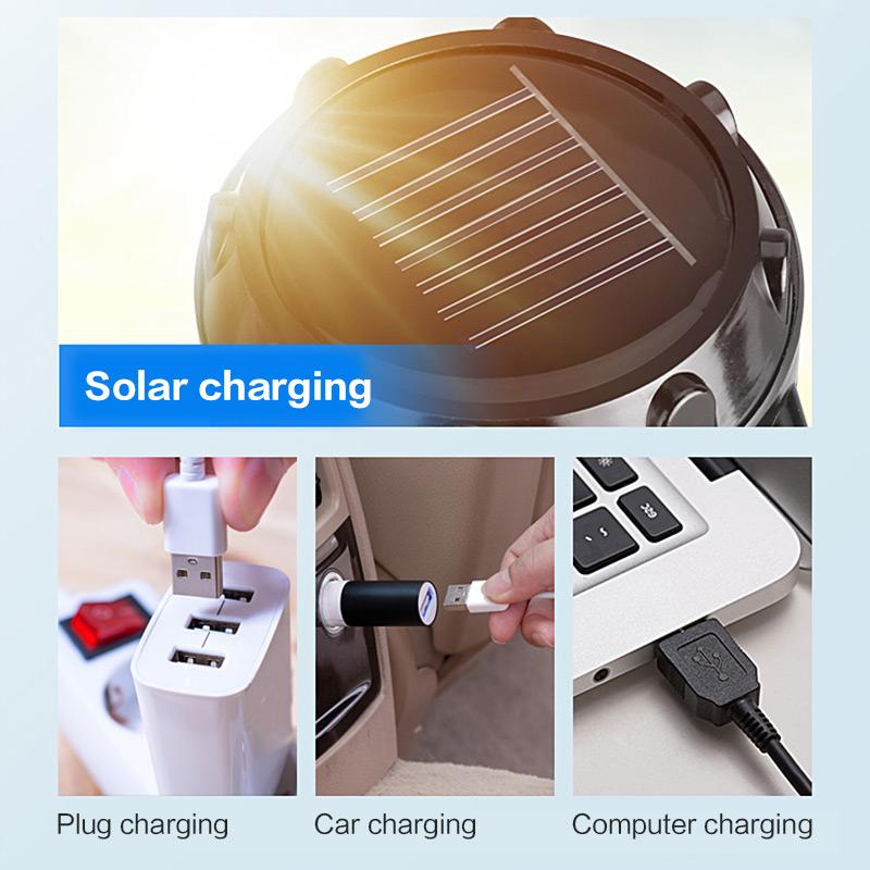 ⏰SCONTO DEL 50% ORA🏕️🔥Lanterna da campeggio retrattile 3-in-1✨Luce bianca, effetto fiamma tremolante e torcia; ricarica solare e USB. Ideale per attività all'aperto, emergenze, escursionismo, pesca e uso in tenda.