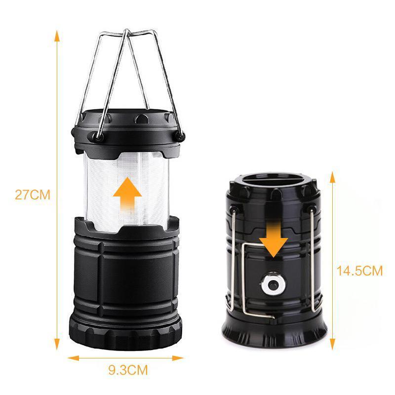 ⏰SCONTO DEL 50% ORA🏕️🔥Lanterna da campeggio retrattile 3-in-1✨Luce bianca, effetto fiamma tremolante e torcia; ricarica solare e USB. Ideale per attività all'aperto, emergenze, escursionismo, pesca e uso in tenda.