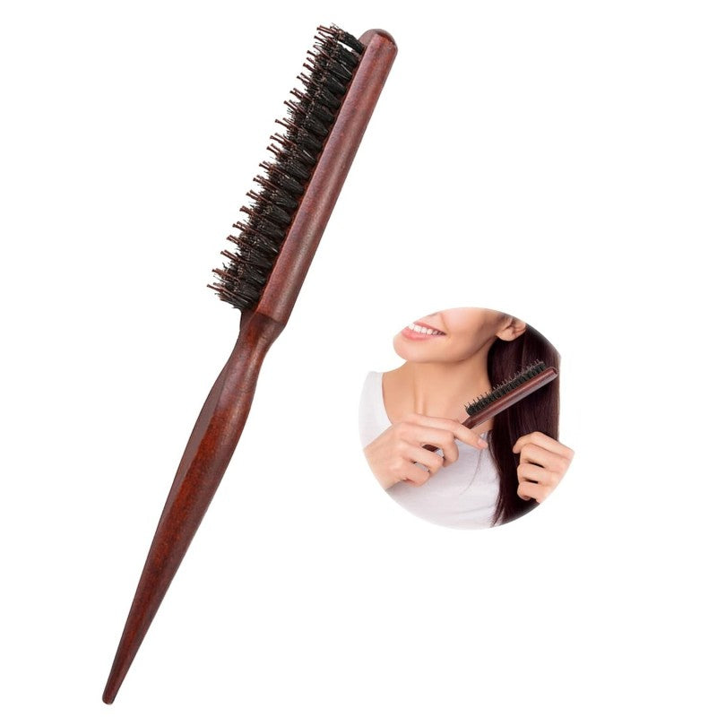 💁✨ Spazzola per capelli con setole naturali e manico a coda di topo – Dì Addio ai nodi e ai capelli spenti! 🚫 Massaggia il cuoio capelluto, distribuisce il sebo e dona lucentezza 💆