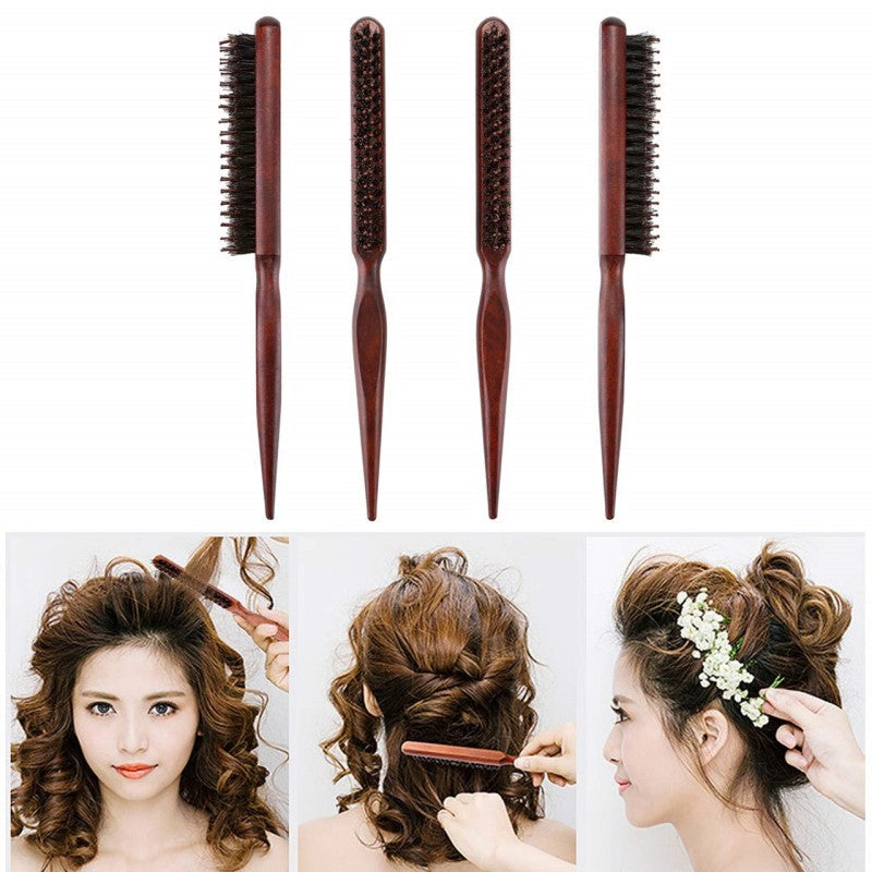 💁✨ Spazzola per capelli con setole naturali e manico a coda di topo – Dì Addio ai nodi e ai capelli spenti! 🚫 Massaggia il cuoio capelluto, distribuisce il sebo e dona lucentezza 💆