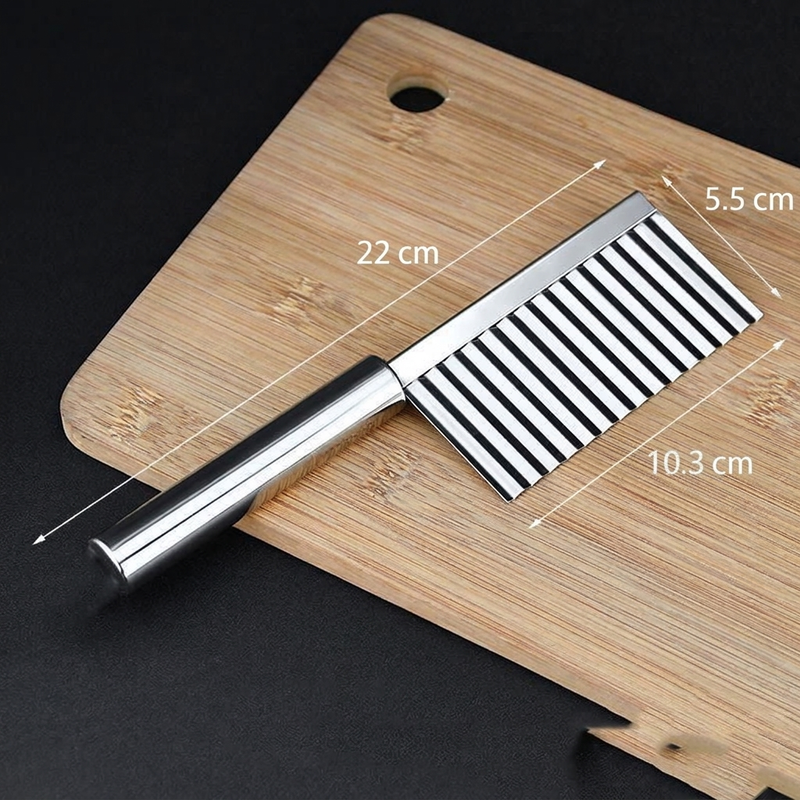 ✨ Coltello ondulato per tagliare verdure – Dì Addio alle fette noiose e monotone! 🚫 Lama in acciaio inox affilata, impugnatura ergonomica, multifunzione, facile da pulire e riporre 🥔