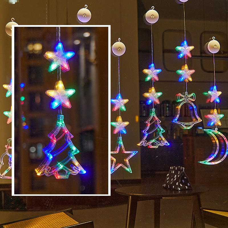 ❄️✨ Luci decorative a fiocco di neve con ventosa per Natale – Dì Addio a trapani, colla e cavi aggrovigliati! 🚫 2 modalità luce (bianco caldo /multicolore), alimentazione a batteria, riutilizzabili per molti anni