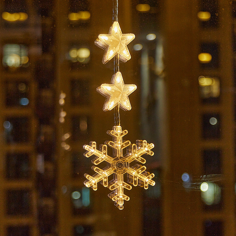 ❄️✨ Luci decorative a fiocco di neve con ventosa per Natale – Dì Addio a trapani, colla e cavi aggrovigliati! 🚫 2 modalità luce (bianco caldo /multicolore), alimentazione a batteria, riutilizzabili per molti anni
