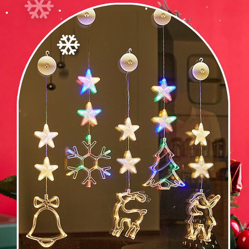 ❄️✨ Luci decorative a fiocco di neve con ventosa per Natale – Dì Addio a trapani, colla e cavi aggrovigliati! 🚫 2 modalità luce (bianco caldo /multicolore), alimentazione a batteria, riutilizzabili per molti anni