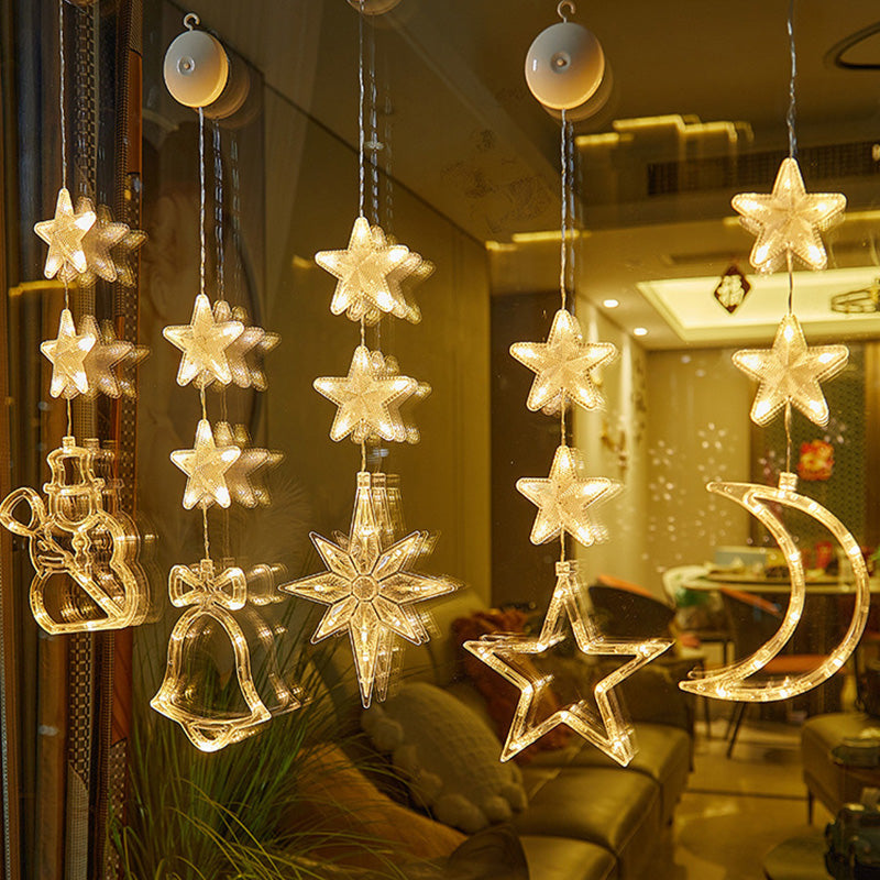 ❄️✨ Luci decorative a fiocco di neve con ventosa per Natale – Dì Addio a trapani, colla e cavi aggrovigliati! 🚫 2 modalità luce (bianco caldo /multicolore), alimentazione a batteria, riutilizzabili per molti anni