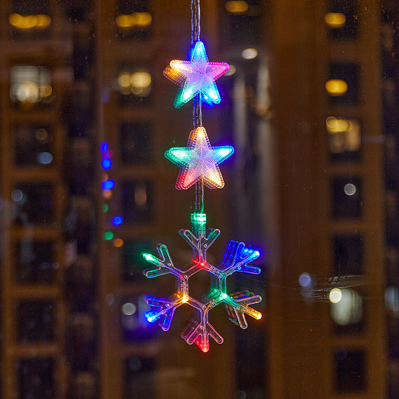 ❄️✨ Luci decorative a fiocco di neve con ventosa per Natale – Dì Addio a trapani, colla e cavi aggrovigliati! 🚫 2 modalità luce (bianco caldo /multicolore), alimentazione a batteria, riutilizzabili per molti anni