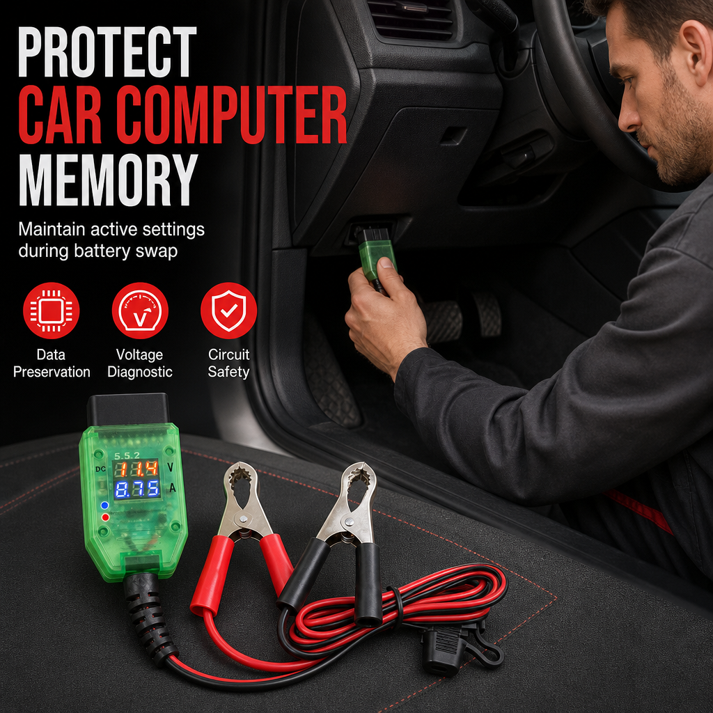 ✨ Ponte alimentazione OBD per auto – Dì Addio alla perdita delle impostazioni dopo la sostituzione della batteria! 🚫 Tensione in tempo reale, fusibile di sicurezza, fili in rame, per officine professionali 🔧