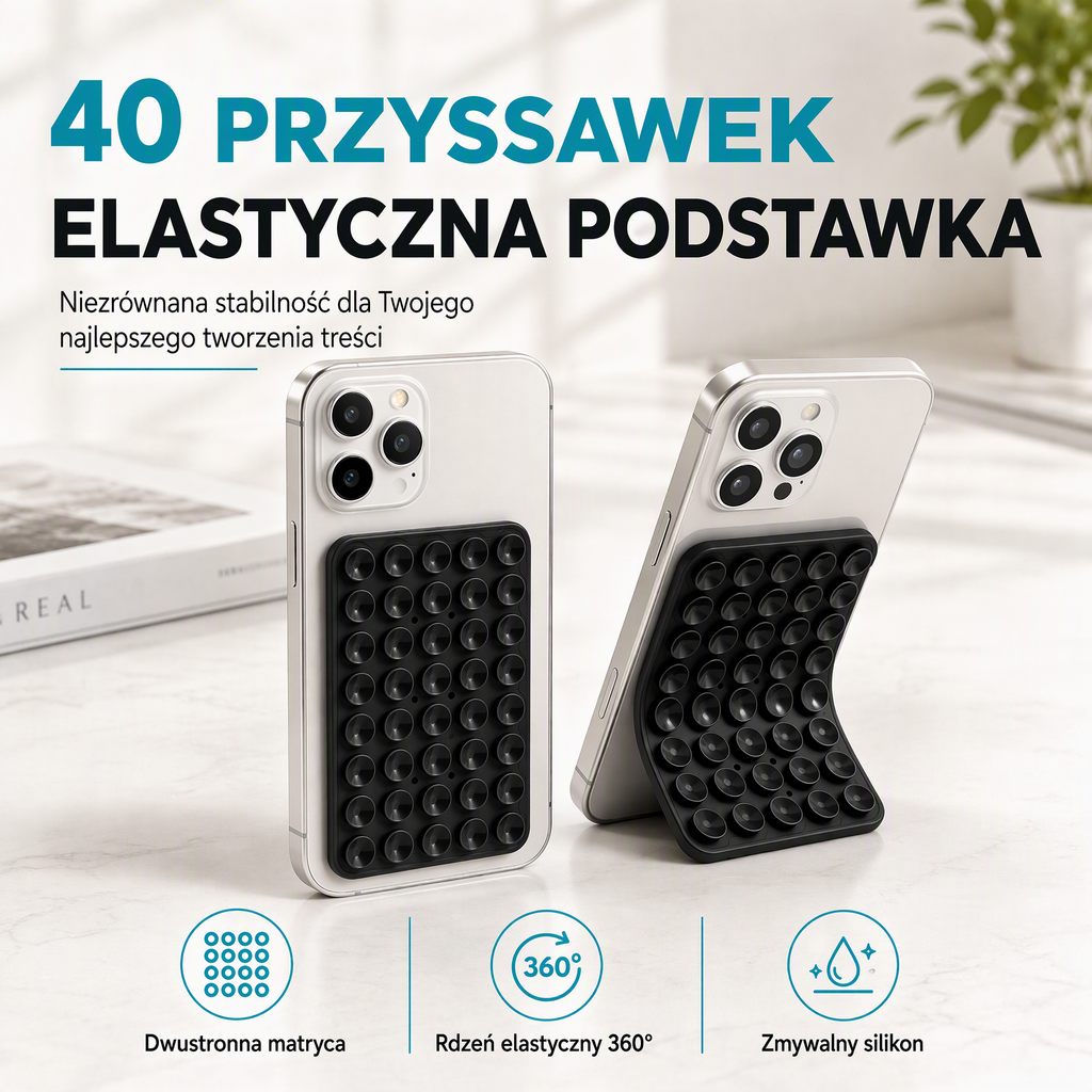 Uniwersalny elastyczny silikonowy dwustronny stojak na telefon