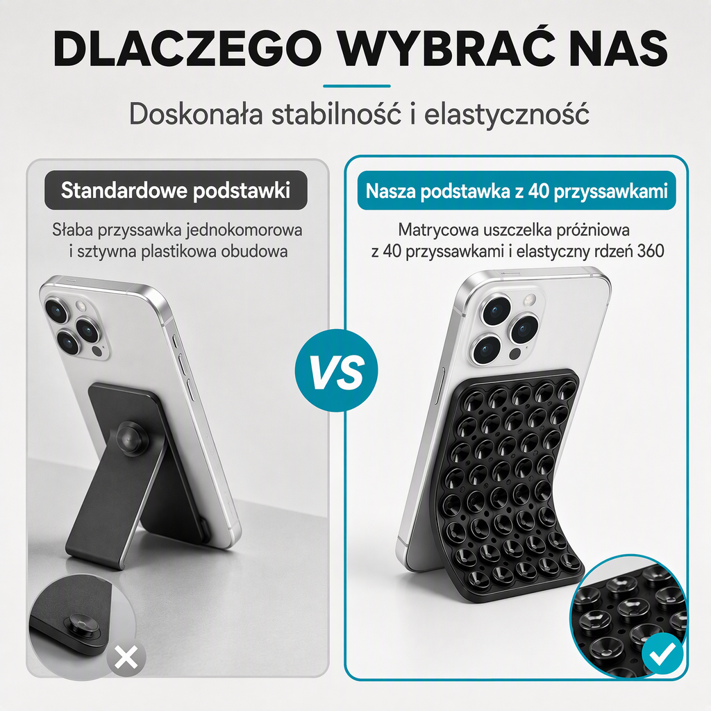 Uniwersalny elastyczny silikonowy dwustronny stojak na telefon