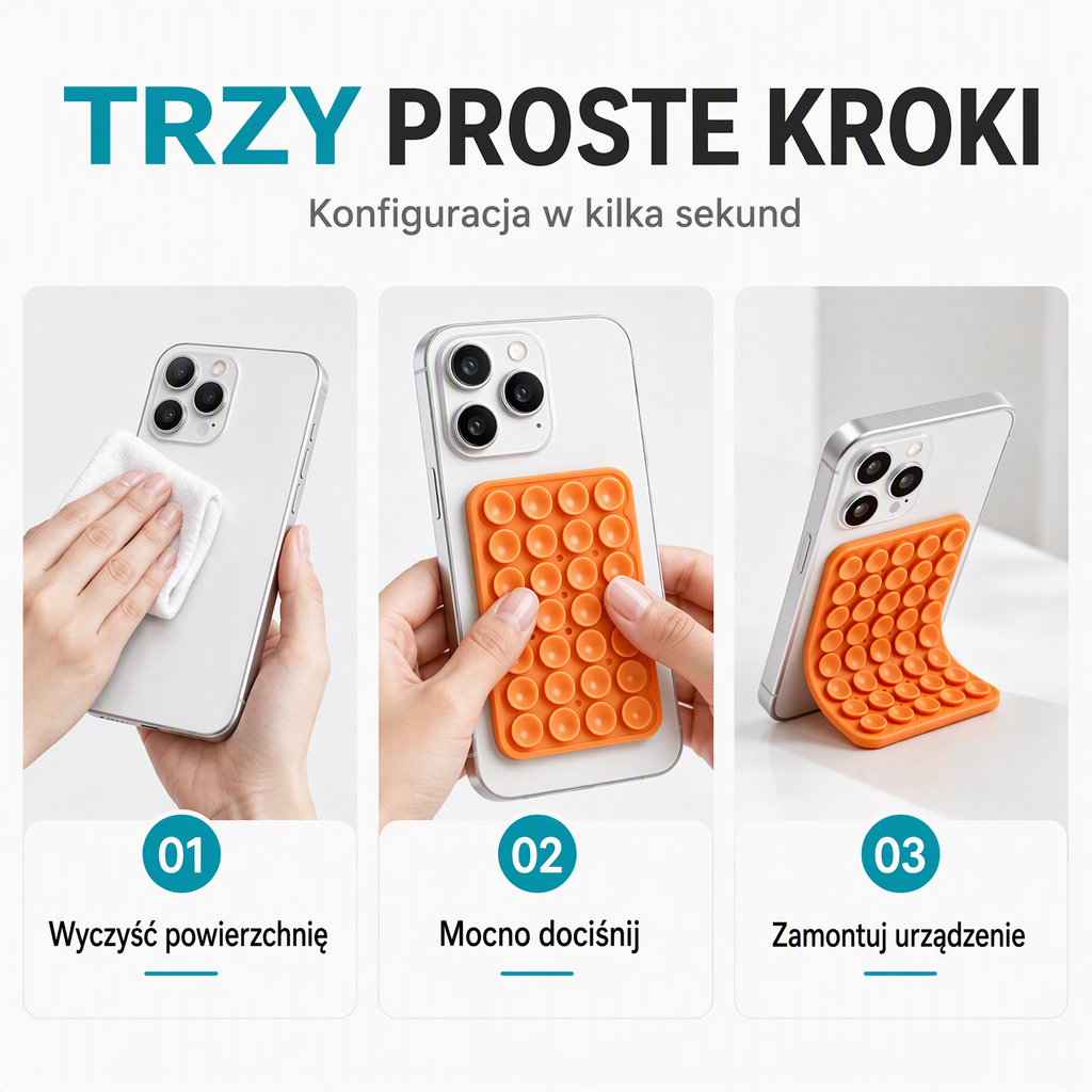 Uniwersalny elastyczny silikonowy dwustronny stojak na telefon