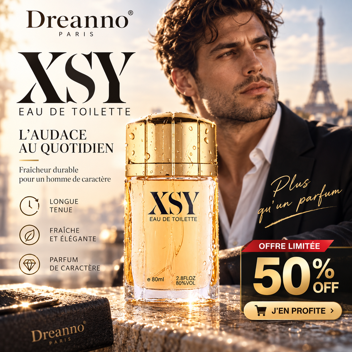 💥Parfum glamour pour homme à longue tenue