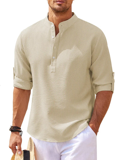 2023 Men's Linen Long-sleeved Casual T-shirt