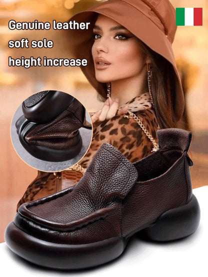 Ultra-soft vintage leather platform shoes