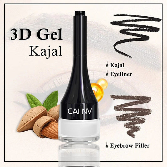3D Gel Kajal (3 in 1 Kajal-Gel Eyeliner-Eyebrow Filler) with Almond & Biotin