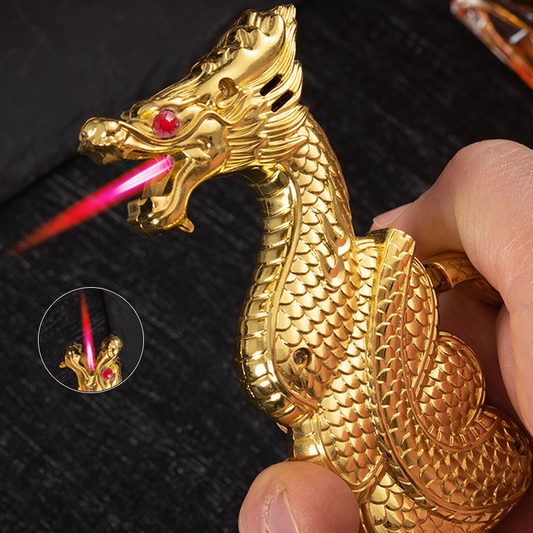 New Carved Dragon Shape Metal Lighter